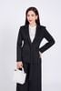 FAV9955 - Áo vest công sở vải thô dày dáng ôm cổ hai ve phối vạt dài tạo kiểu thân áo có túi hai bên - PANTIO