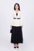 FAV9962 - Áo vest công sở vải thô dáng suông cổ hai ve thân áo phối khuy thời trang có nắp túi tạo kiểu - PANTIO