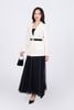 FAV9962 - Áo vest công sở vải thô dáng suông cổ hai ve thân áo phối khuy thời trang có nắp túi tạo kiểu - PANTIO
