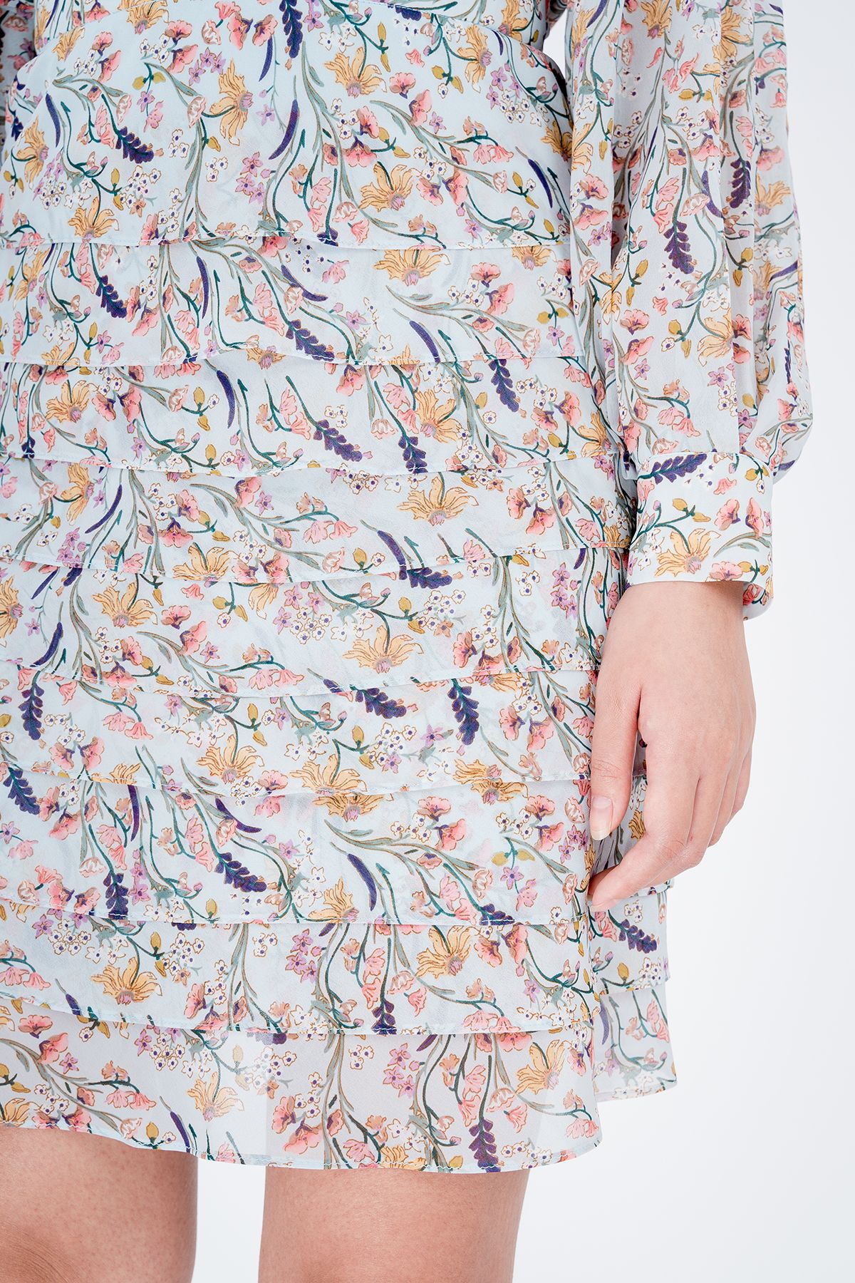 FDC33030 - Đầm công sở chất liệu lụa dài tay - PANTIO