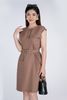 FDC33041 - Đầm công sở chất liệu Thô dáng ôm không tay - PANTIO