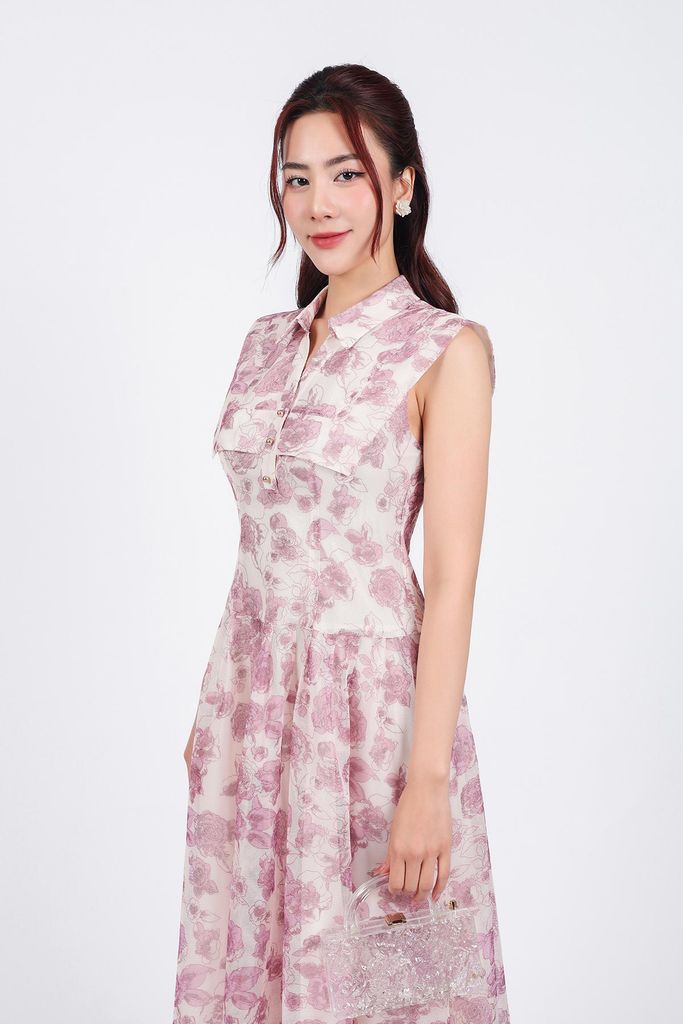 FDC34062 - tỷ lệ kèo 8899 vải lưới dáng xòe có lót vải habutai cổ đức thân phối vạt tạo kiểu khóa thân sau - tỷ lệ kèo 8899