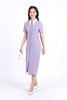 FDC34169 - Đầm công sở vải phi cát dáng bút chì cổ đức tháo rời thân váy đính khuy bọc trang trí có túi váy bên hông khóa thân sau - PANTIO