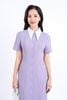 FDC34169 - Đầm công sở vải phi cát dáng bút chì cổ đức tháo rời thân váy đính khuy bọc trang trí có túi váy bên hông khóa thân sau - PANTIO