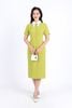 FDC34169 - Đầm công sở vải phi cát dáng bút chì cổ đức tháo rời thân váy đính khuy bọc trang trí có túi váy bên hông khóa thân sau - PANTIO