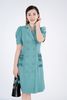 FDC53068 - Đầm công sở chất liệu thô dáng dài ngắn tay - PANTIO