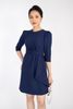 FDC93277 - Đầm công sở chất liệu vải cotton cổ tròn, chiết eo vạt cách điệu tay lỡ - PANTIO