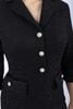 FDC93976 - Đầm công sở vải len dạ dáng ôm có lót vải cotton cổ vest phối khuy tay lỡ thân nối nắp túi trang trí khóa thân sau - PANTIO