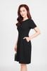 FDD1116 - Đầm dệt kim cao cấp vải cotton dáng chữ A cổ tròn tay ngắn thân váy có túi đính khuy tạo kiểu khoá thân sau - PANTIO
