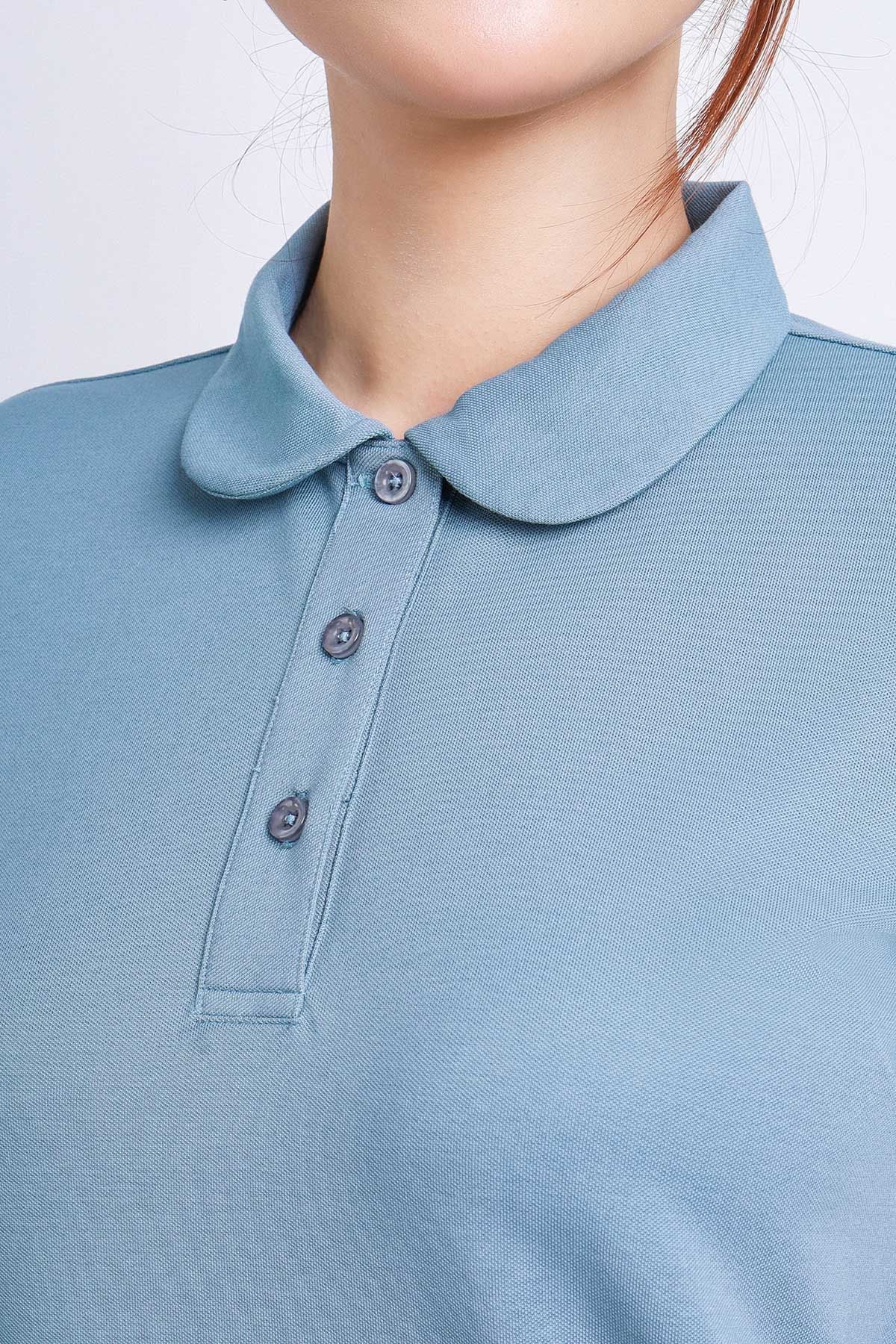 FDD3125 - Đầm thun dạo phố vải cotton dáng suông cổ đức đầu tròn phói nẹp khuy trang trí - PANTIO