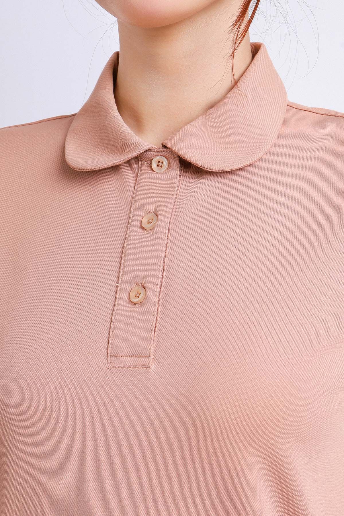 FDD3125 - Đầm thun dạo phố vải cotton dáng suông cổ đức đầu tròn phói nẹp khuy trang trí - PANTIO