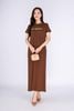 FDD3126 - Đầm thun dạo phố vải cotton dáng suông cổ tròn thân ngực phối hình in trang trí - PANTIO