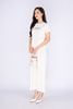 FDD3126 - Đầm thun dạo phố vải cotton dáng suông cổ tròn thân ngực phối hình in trang trí - PANTIO