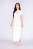 FDD3126 - Đầm thun dạo phố vải cotton dáng suông cổ tròn thân ngực phối hình in trang trí - PANTIO