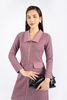 FDD9096 - Đầm công sở vải len dáng A cổ phối vải màu thân kéo khóa đính nắp túi trang trí - PANTIO