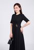 FDD9130 - Đầm dệt kim vải cotton cao cấp dáng ôm cổ tròn tay lỡ eo nhún tạo kiểu khoá thân sau - PANTIO