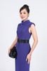 FDD9132 - Đầm dệt kim cao cấp vải nhung dáng suông dài cổ cao khoá thân sau - PANTIO