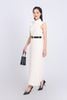 FDD9132 - Đầm dệt kim cao cấp vải nhung dáng suông dài cổ cao khoá thân sau - PANTIO