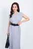 FDO027 - Đầm len gân thời trang cao cấp dáng suông dài cổ xẻ V vai chờm - PANTIO