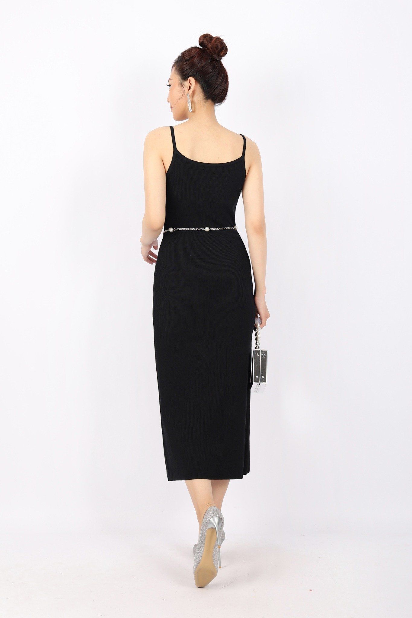 FDO376 - Đầm len cao cấp dáng ôm body hai dây dài qua gối không kèm phụ kiện - PANTIO