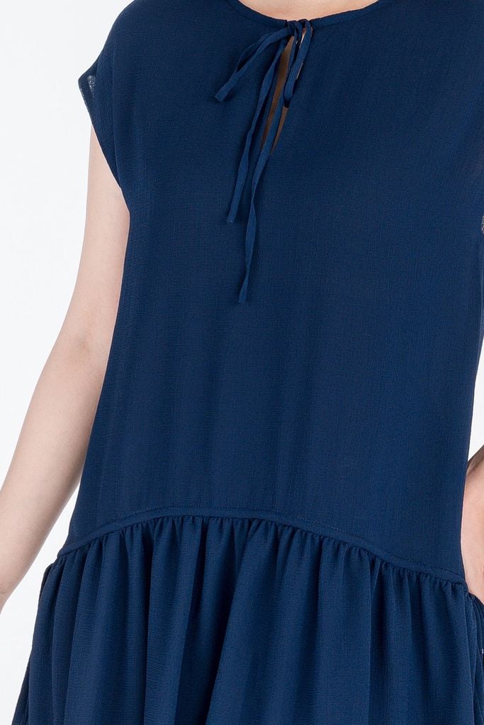 FDP32809 - Đầm dạo phố chất liệu chiffon dáng suông xếp ly - PANTIO