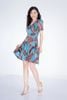 FDP32821 - Đầm dạo phố chất liệu lụa ngắn tay - PANTIO
