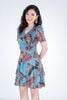 FDP32821 - Đầm dạo phố chất liệu lụa ngắn tay - PANTIO