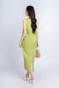 FDP33221 - Đầm dạo phố vải linen dang bom cổ tròn thân ngực máy mí tạo kiểu - PANTIO