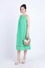 FDP33295 - Đầm dạo phố vải Linen hai lớp lót vải boi dáng suông cổ tròn xếp nhún tạo kiểu gấu váy đính hạt trang trí - PANTIO