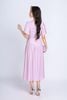 FDP33314 - Đầm dạo phố vải tơ dáng xoè có lót vải habutai cổ tròn tay cánh tiên vạt lệch tạo kiểu kèm đai tết trang trí khoá thân sau - PANTIO