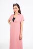 FDP33405 - Đầm dạo phố vải linen dáng suông cổ đức xẻ V sâu kèm áo dây mặc trong - PANTIO