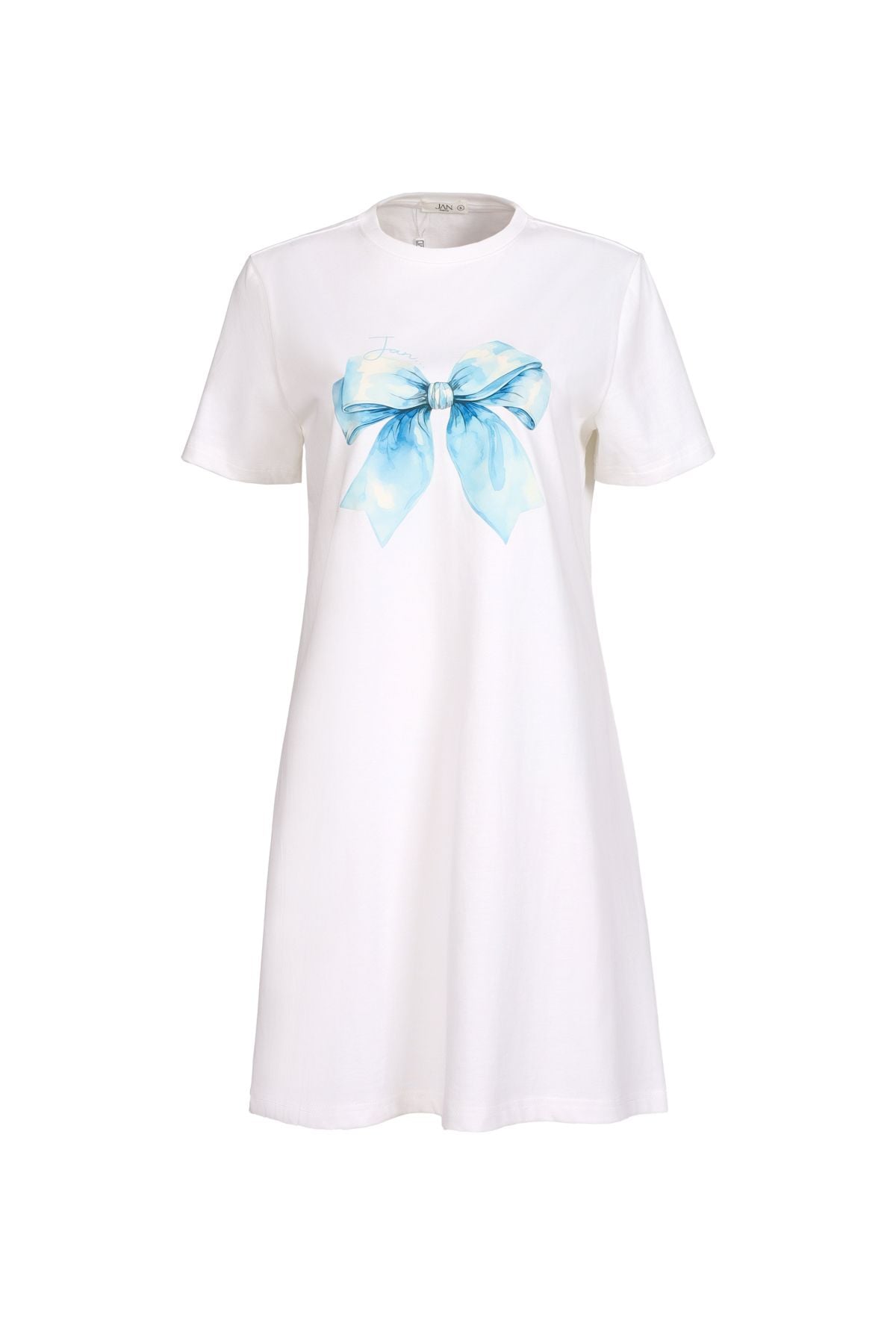 FDP33565 - Đầm dạo phố dáng suông cổ tròn thân áo in hoạ tiết thời trang - JAN.