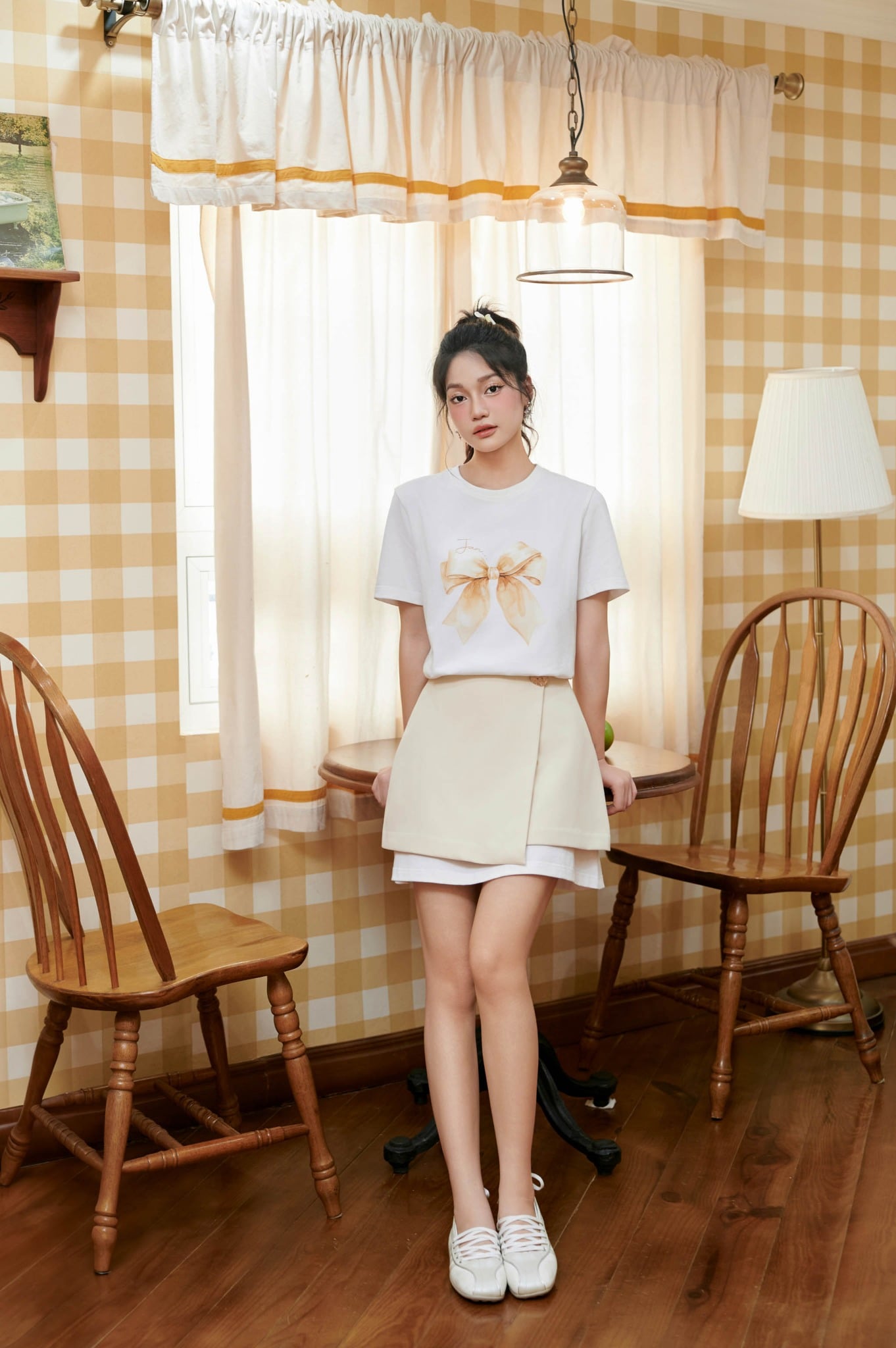 FDP33565 - Đầm dạo phố dáng suông cổ tròn thân áo in hoạ tiết thời trang - JAN.