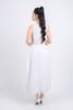 FDP53400 - Đầm dạo phố vải thô kate dáng bom xoè cổ tròn thân váy xếp ly tạo kiểu khoá thân sau - PANTIO