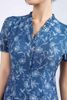 FDP53411 - Đầm dạo phố vải tơ hoa dáng suông cổ xẻ V phối viền ren tay bồng nhẹ khoá thân sau - PANTIO