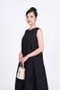 FDP53701 - Đầm dạo phố vải thô kate dáng bom cổ tròn không tay - PANTIO