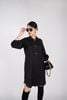 FDP72832 - Đầm dạo phố chất liệu thô dáng suông, cổ đức chun tay - PANTIO