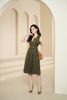 FDP92842 - Đầm dạo phố chất liệu vải cotton dáng xòe, cổ chữ V sát nách - PANTIO