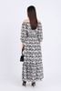 FDP93447 - Đầm dạo phố vải chiffon dáng suông hai lớp lót habutai kiểu trễ vai tay lỡ eo bo chun gấu váy xếp tầng tạo kiểu - PANTIO