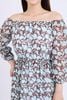 FDP93447 - Đầm dạo phố vải chiffon dáng suông hai lớp lót habutai kiểu trễ vai tay lỡ eo bo chun gấu váy xếp tầng tạo kiểu - PANTIO