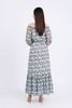 FDP93447 - Đầm dạo phố vải chiffon dáng suông hai lớp lót habutai kiểu trễ vai tay lỡ eo bo chun gấu váy xếp tầng tạo kiểu - PANTIO