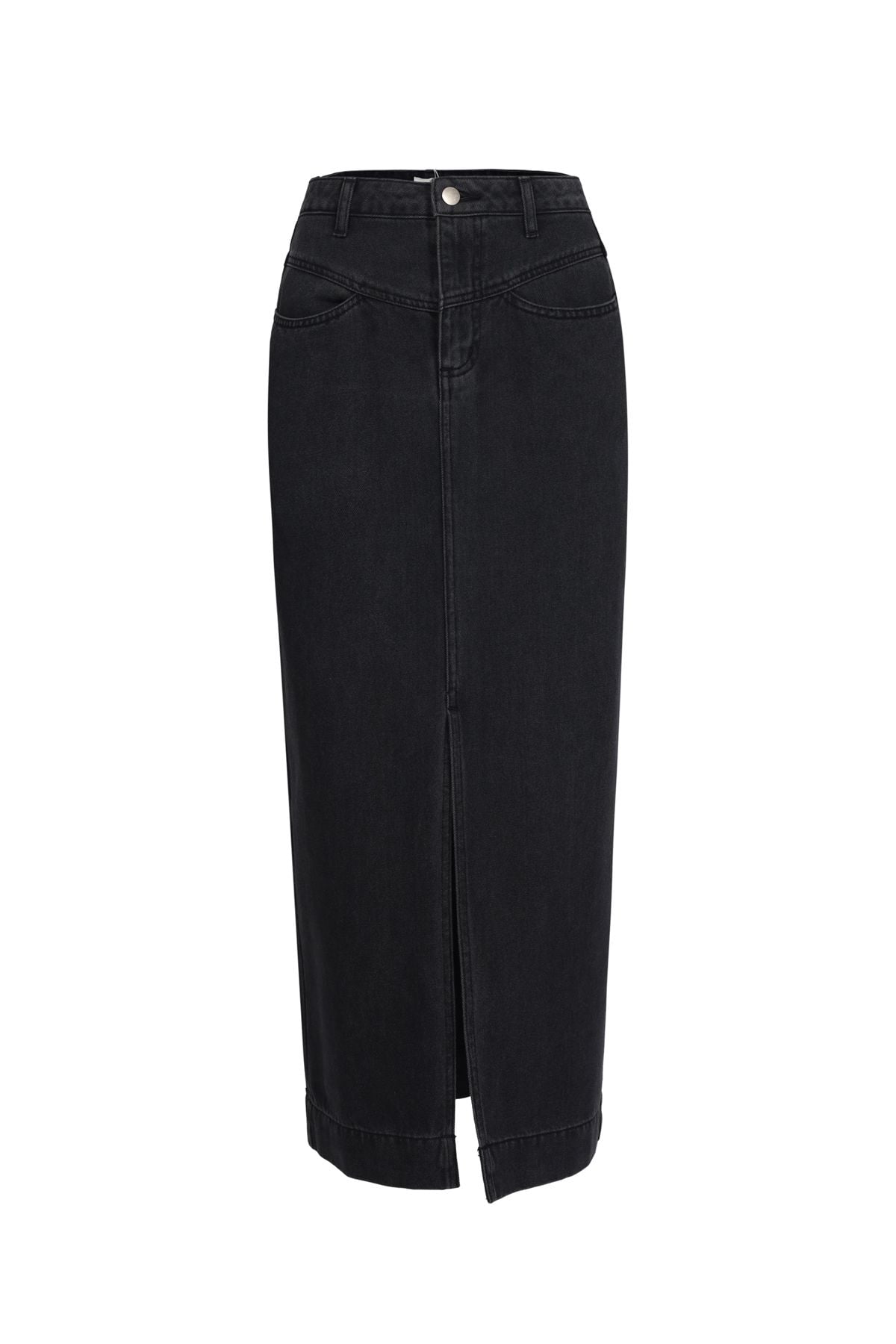 FJD51305 - Chân váy bò cao cấp dáng suông A xẻ tà trước thời trang - JAN.