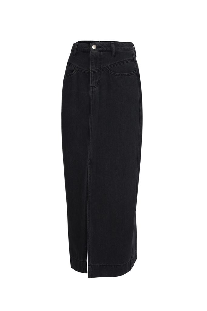 FJD51305 - Chân váy bò cao cấp dáng suông A xẻ tà trước thời trang - JAN.