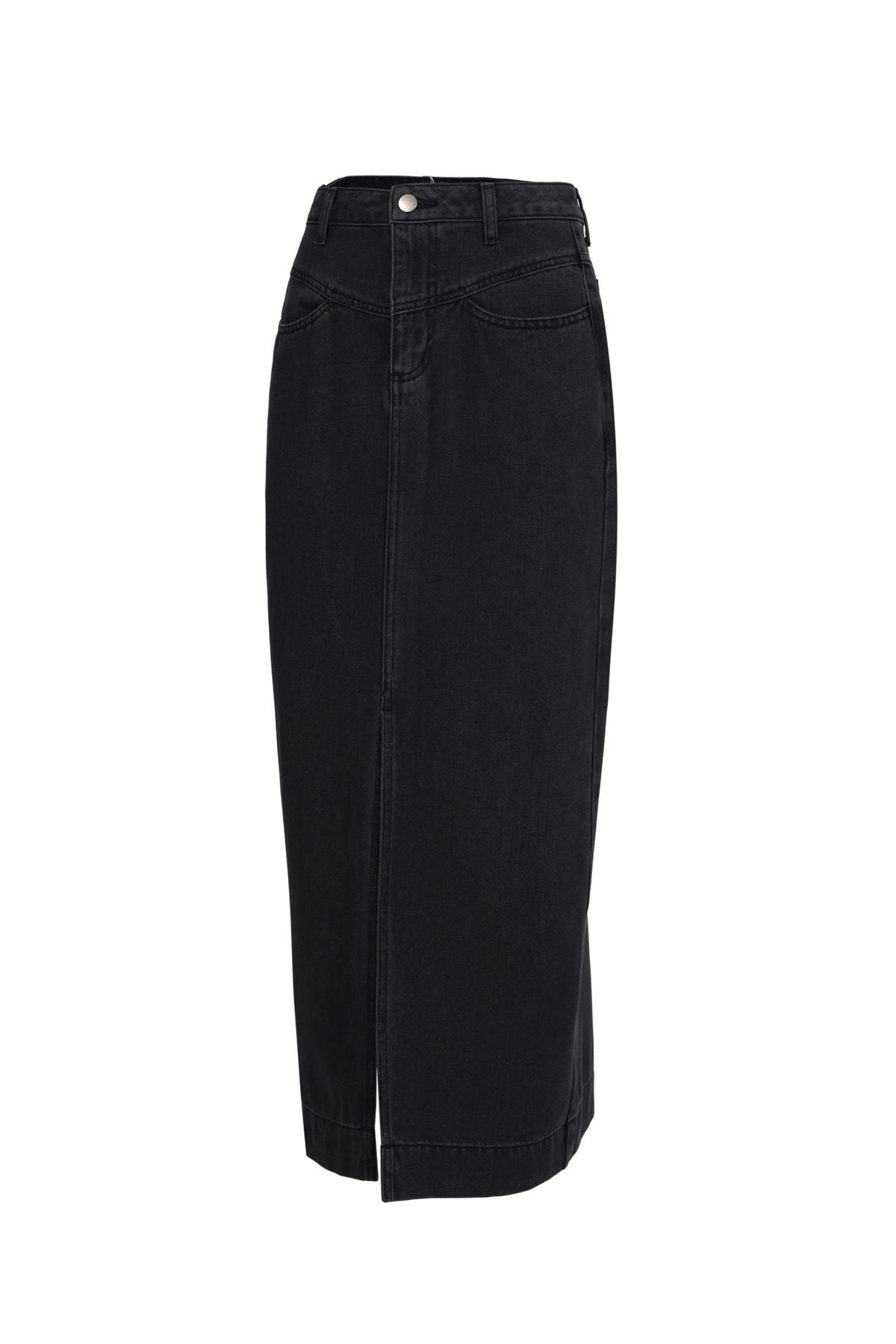 FJD51305 - Chân váy bò cao cấp dáng suông A xẻ tà trước thời trang - JAN.