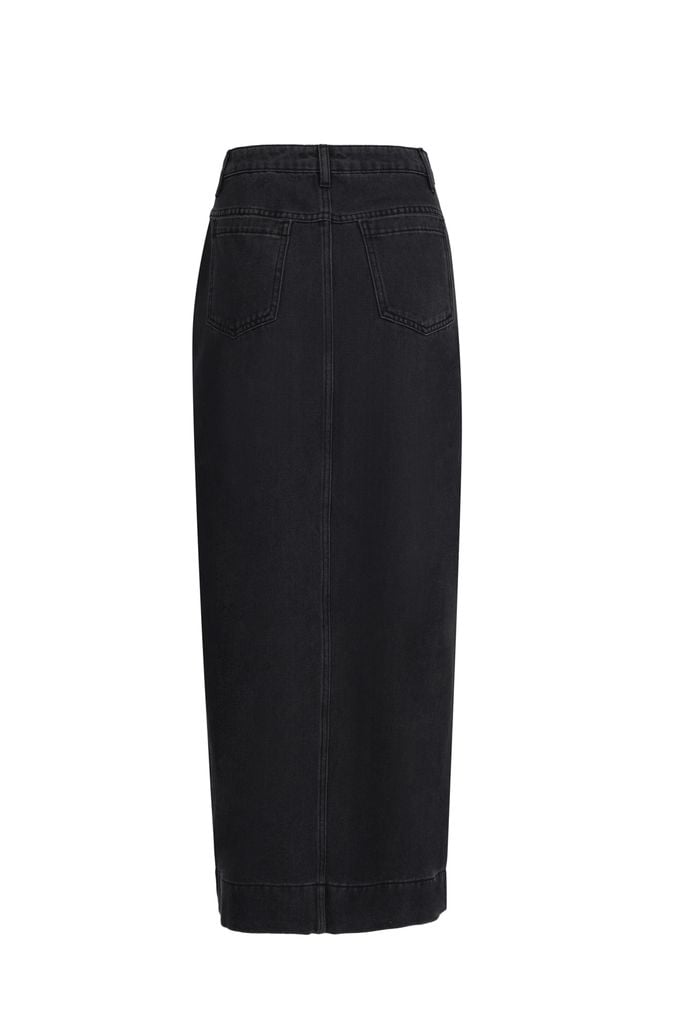 FJD51305 - Chân váy bò cao cấp dáng suông A xẻ tà trước thời trang - JAN.