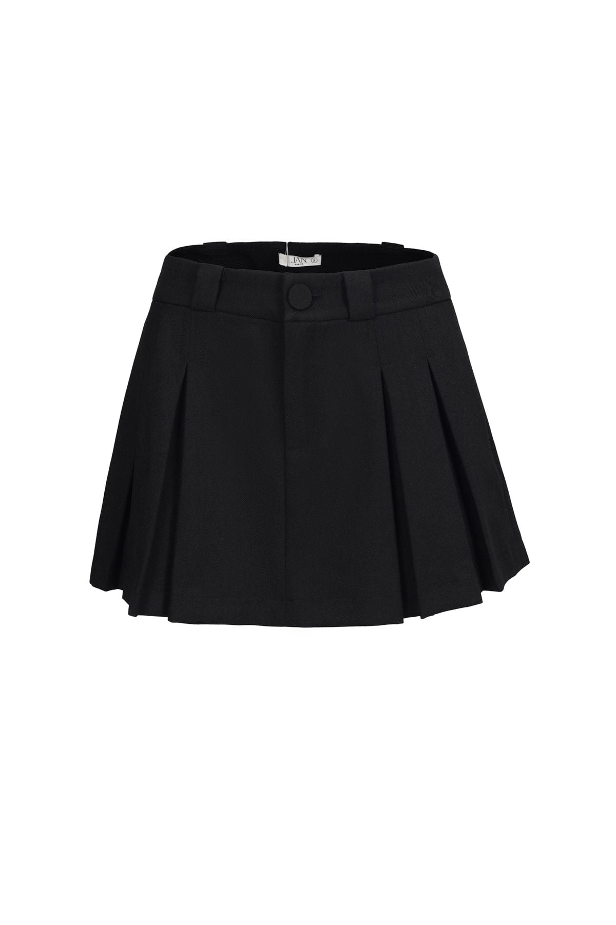 FJN1715 - Chân váy ngắn vải denim dáng A xòe thân váy xếp ly tạo kiểu khóa thân trước - JAN.