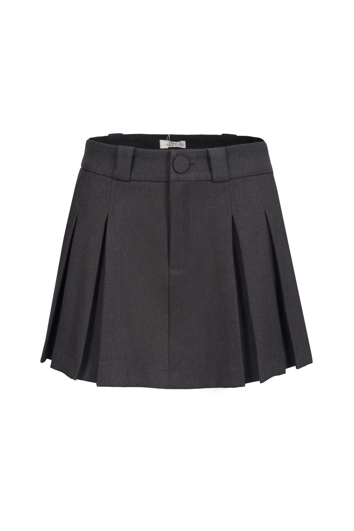 FJN1715 - Chân váy ngắn vải denim dáng A xòe thân váy xếp ly tạo kiểu khóa thân trước - JAN.