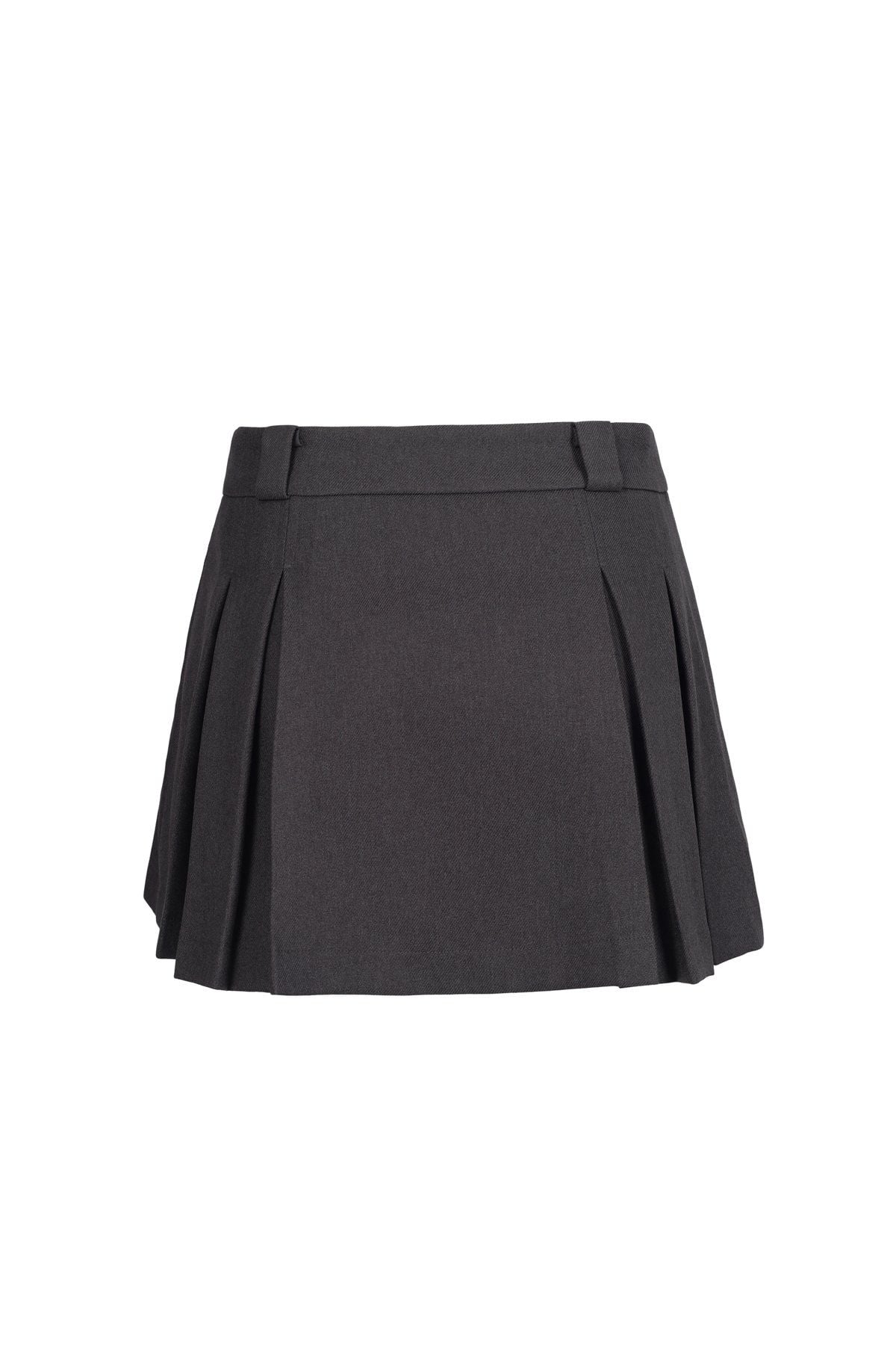 FJN1715 - Chân váy ngắn vải denim dáng A xòe thân váy xếp ly tạo kiểu khóa thân trước - JAN.