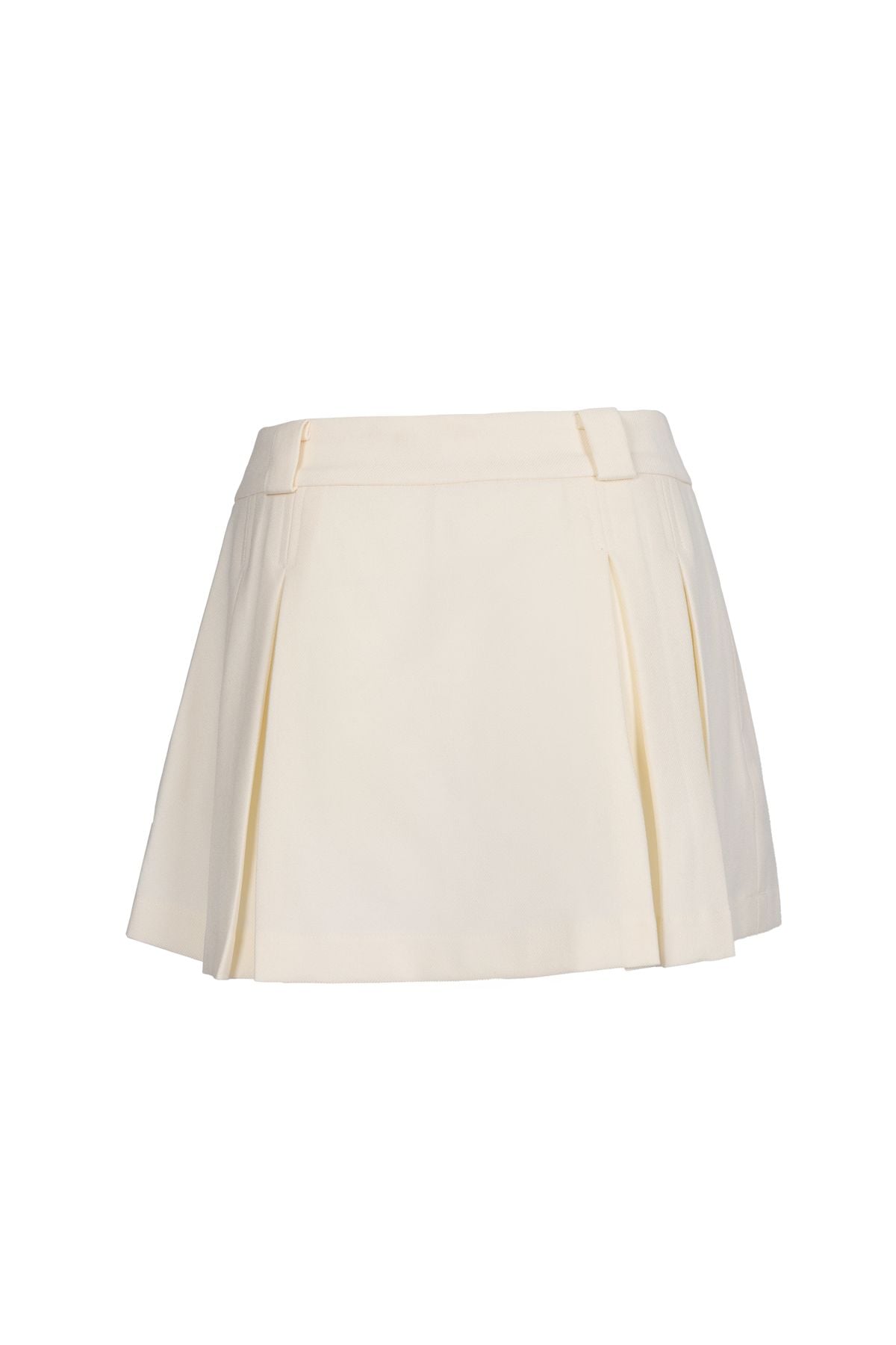 FJN1715 - Chân váy ngắn vải denim dáng A xòe thân váy xếp ly tạo kiểu khóa thân trước - JAN.