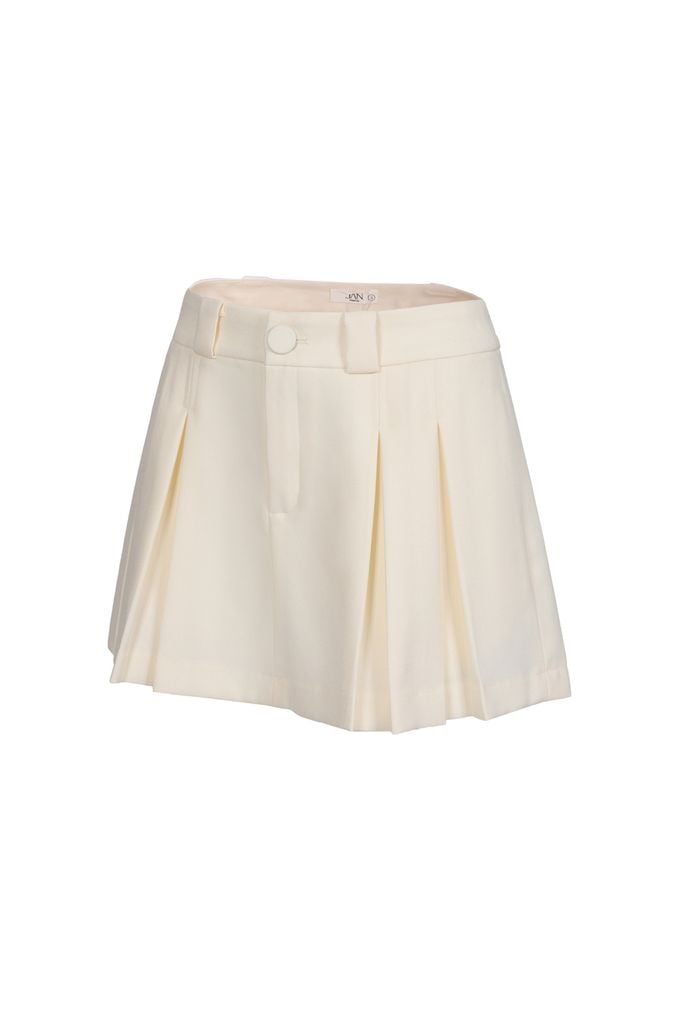 FJN1715 - Chân váy ngắn vải denim dáng A xòe thân váy xếp ly tạo kiểu khóa thân trước - JAN.